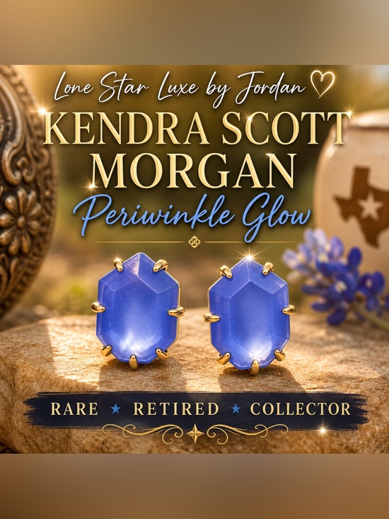 Kendra Scott Jewelry - Kendra Scott Morgan Earrings Periwinkle Gold Rare Retired Faceted Statement Luxe